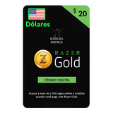 Cartão Presente Pré-pago Razer Gold 20 Dólares Digital