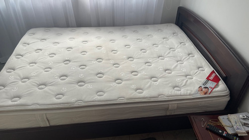 Cama Cedro Macizo Colchón Pullman Super Ortopédico