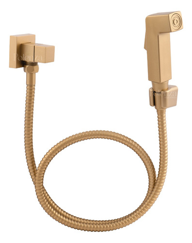 Ducha Higienica Quadrada Metal Dourado 1/4 Volta Potenza