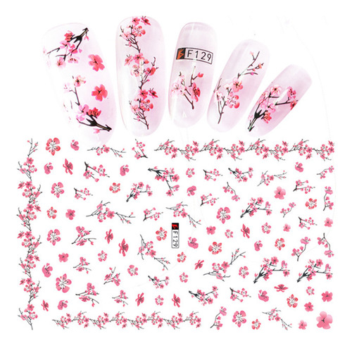 Adhesivo 3d Sakura Para Decoración De Uñas, Diseño Floral Si