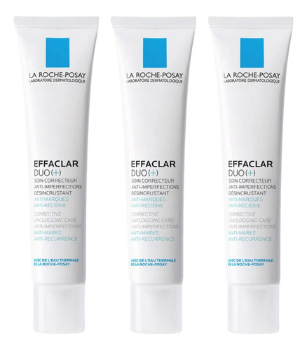 Combo X3 La Roche Posay Effaclar Dúo Crema Anti Acné 40ml