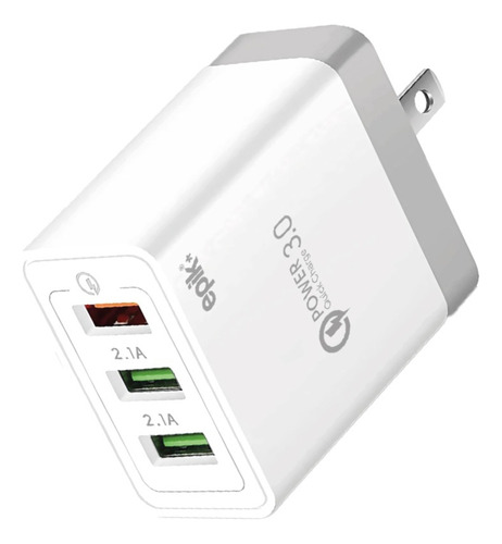 Cargador Epik 5.1 Quick Amp Charge Usb Type-c Usb Con Cable Carga 5.1 Blanco