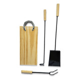 Set Parrillero Herradura20x38 Pala Atizador Tenedor Asado