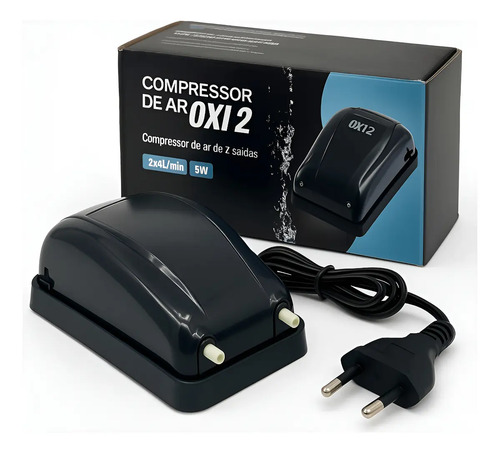 Bomba De Ar Oxigenador 2 Saídas Aquario Compressor Aquatank