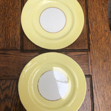 Dos Platos De Postre Ingleses Porcelana Aynsley Amarillo