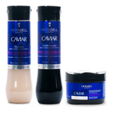 Shampoo, Condi E Máscara Reconstrução Capilar Caviar Hidra