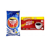 Café Colombiano Sello Rojo 600gr + Águila Roja 500gr Molidos