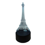 Hopemob Lampara Nocturna 3d Led Torre Eiffel 7 Colores Touch