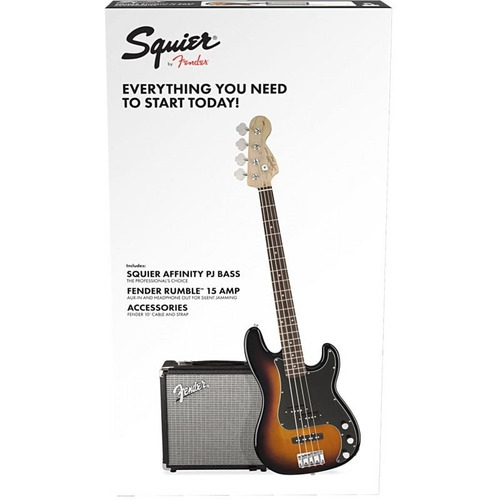 Pack Bajo Squier Precision Bass Affinity C/ Amp Rumble Sb