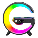 Lámpara, Bocina Y Cargador Inalámbrico Rgb Con Pantalla 