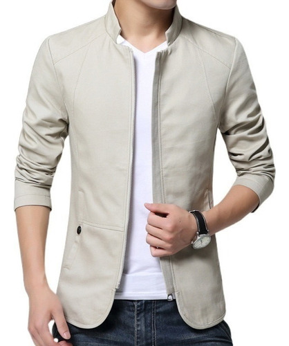 Blazer Chaqueta De Algodón Con Cuello Alto Casual For Hombr