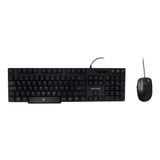 Teclado Usb Alámbrico Antiderrames Uso Rudo + Mouse Óptico 