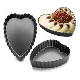 Mini Molde Desmontable Para Tarta En Forma De Corazon Acero 