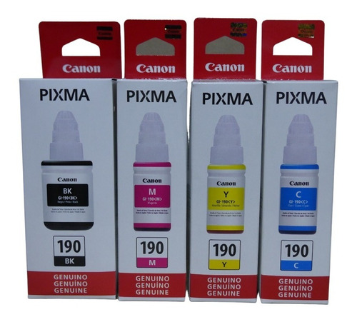 Combo 4 Tintas Original Canon Gi-190 G3102 G3110 G3111 G4100