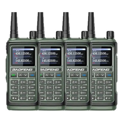 4 Radios Walkie Talkie Baofeng Uv17 Uhf\u002Fvhf 1000 Canales 10km, Radio Bidireccional De Largo Alcance, Cargador USB-C, Verde | Envío gratis