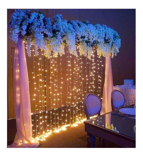 Cortina Led Vintage Blanco Calido O Blanco Frio 3x3 Bodas Navidad Para Toda Decoraciones En Bodas Jardin Cumpleaños