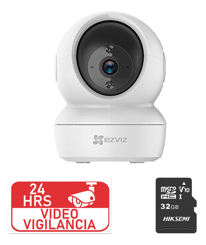 Kit Cámara De Seguridad Ezviz C6n 32gb Almacenamiento Microsd , Wireless Inalambrica 2mp Visión Nocturna Incluida Con Movimiento Ptz Y Audio Bidireccional