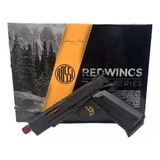 Pistola Airsoft 1911 Gbb Rossi Redwings Gold Full Metal