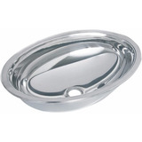 Cuba Inox Lavatorio Oval Pequena 36x26x11cm Asi 304 C/ Valvu