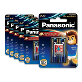 12 Pilhas Alcalinas Panasonic Premium  Aa (6 Cartelas) 