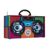 - Mini Boombox Altavoces Led Altavoz  Retro Radio Fm M...