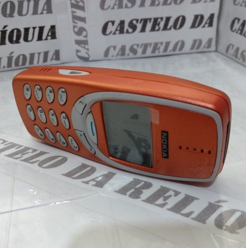 Celular Nokia 3310 Laranjado Personalizado Antigo De Chip 