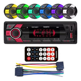 Auto Radio Automotivo Mp3 Bt 2 Usb Controle 5566se 7 Cores