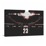 Quadro Decorativo Cleveland Lebron James Tela Em Tecido