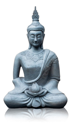 Estatua Buda Thai Grande Para Jardim 80 X 60 Cm Artesanal