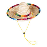 Pet Woven Straw Hat Mexican Style Hat