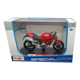 Moto A Escala 1:18, Ducati Moster 696, 12cms De Largo.
