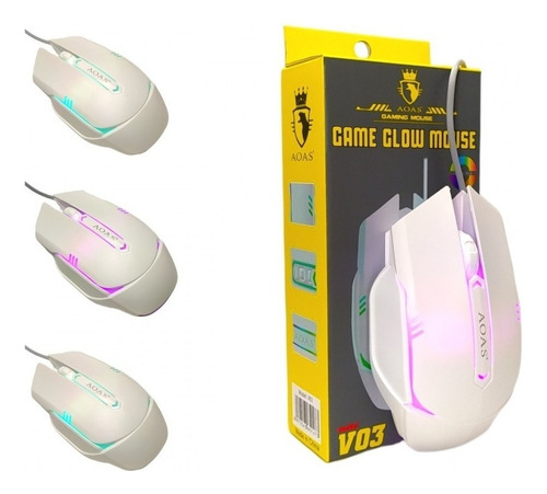 Mouse Gamer Aoas Para Jogo Usb Pc Notebook Led Rgb Barato