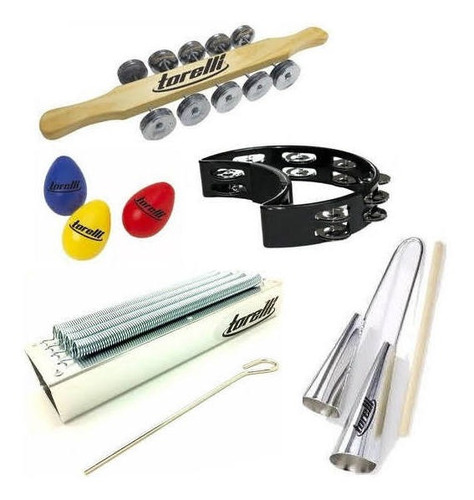 Kit Carnaval Percussão Rocar Torelli Ovinhos Meia Lua Agogo