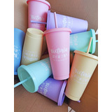 Vaso Reusable Con Popote. 30 Piezas Personalizadas