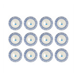 Set X12 Platos Postre Corona Blue Apto Microondas Ceramica