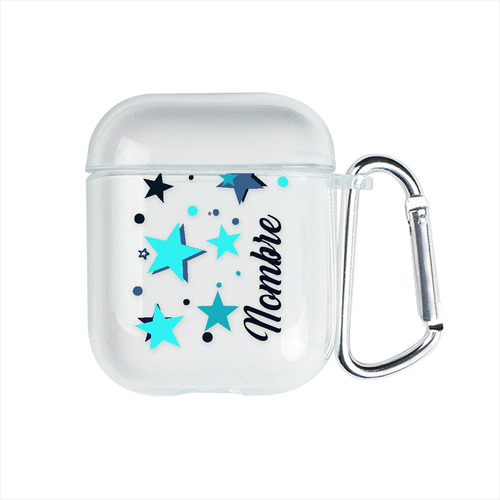 Funda Para AirPods Personalizada Estrella Azules Y Tu Nombre