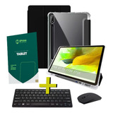 Capa Tab S7 Fe Smart + Teclado + Mouse + Pelicula Hprime Top