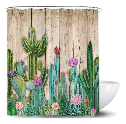 Cortina De Ducha Dongbei, Diseño De Cactus, Planta Tropical,