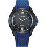 Reloj Citizen Eco Drive De Poliuretano Para Hombre Original Color De La Correa Azul Color Del Bisel Negro Color Del Fondo Negro 61383