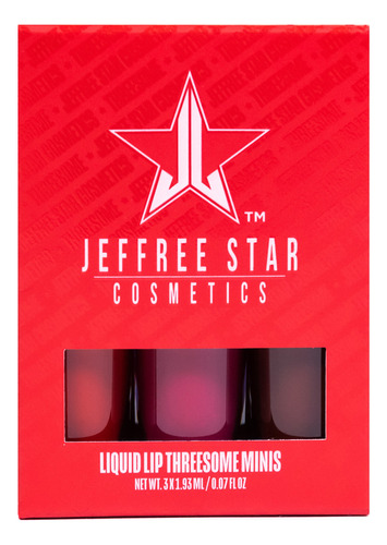 Jeffree Star Trio Labial Matte Blood Sugar Threesome Acabado Mate Color Rojo