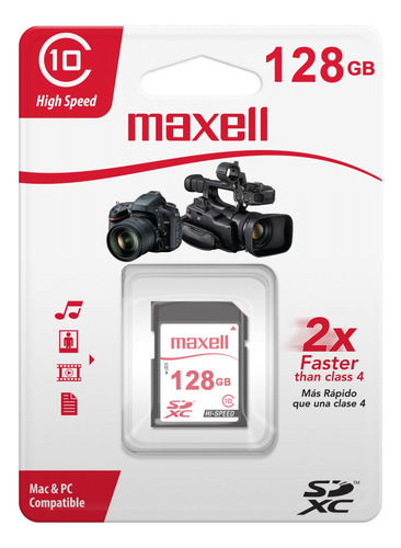 Maxell Memoria Sdxc 128 Gb Clase 10