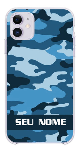 Capa Capinha Personalizada Com Nome Militar Camuflado Azul