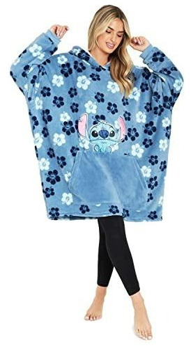 Polerón Sherpa Con Capucha Diseño Stitch Calidad Premium Talla Adulto Y Niños