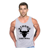 Polera Diseño Fuerte Como Un Toro Musculosa Tank Gym 