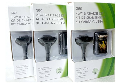 Kit Carga Y Juega Xbox 360 Negro 4800mah