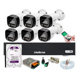 Kit 6 Cameras Intelbras Full Color Dvr 8ch Full C/ Purple 2t