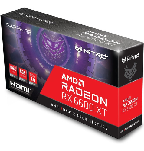 Placa De Video Amd Radeon Sapphire 6600 Xt Nitro+1080 - 8gb