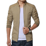 Calidad Chaqueta Hombre Drill Cuero Forrada Casual Ropa