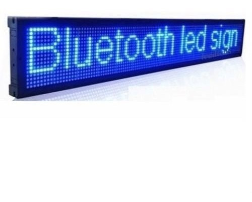 Letrero Luminoso Led Texto Programable Azul 67x19 Cm Wifi