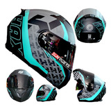 Casco Moto Hax Turquesa Amatista Wind Ece 2206 Dot + Mica